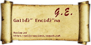 Galló Enciána névjegykártya